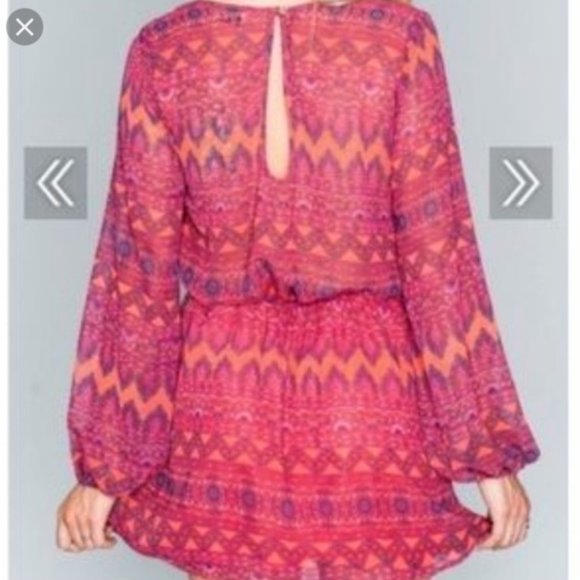 Show Me Your Mumu Raina Chiffon Long Sleeve Dress - Picture 3 of 3